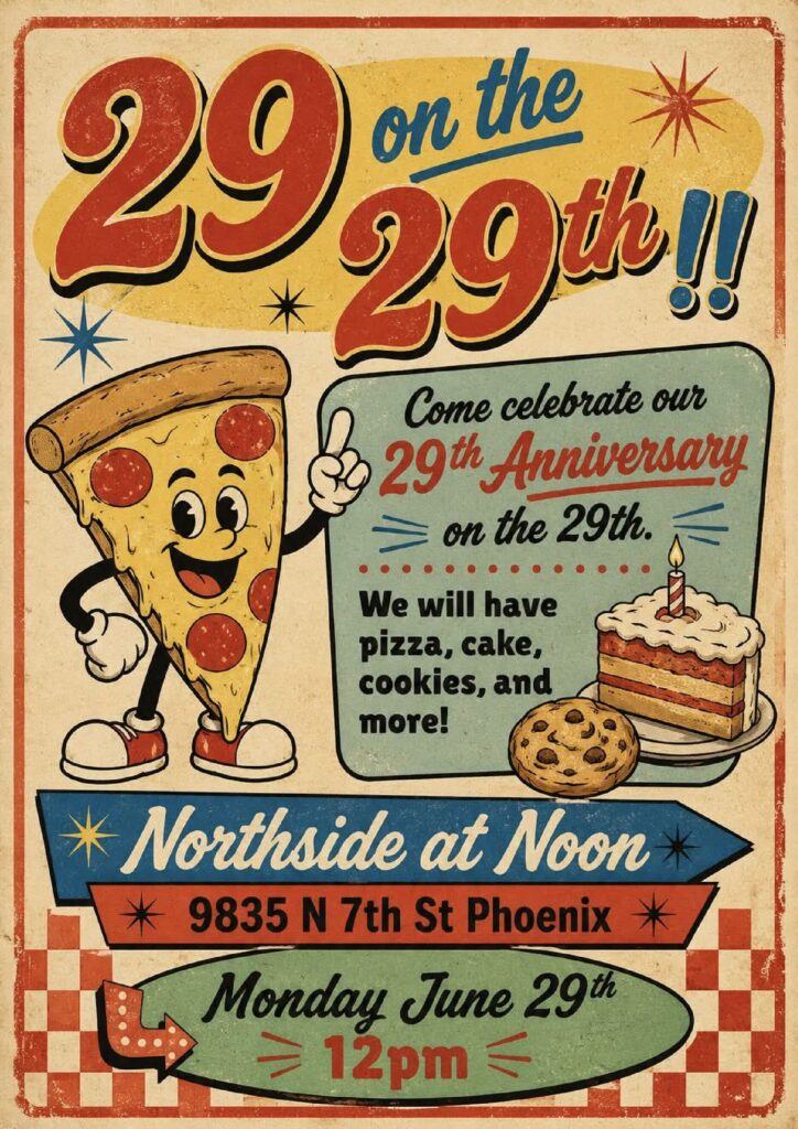 29 on the 29th Anniversary flyer